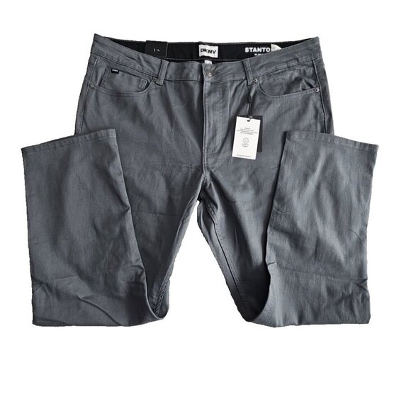 DKNY Men's Ultimate Stretch Pants Stanton Slim Fit 39x30 Gray D1 NWT - Picture 2 of 16